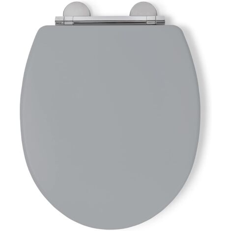 Croydex Grey Soft-Close Toilet Seat with Quick Release & Flexi-Fix - Lugano