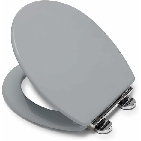 Croydex Grey Soft-Close Toilet Seat with Quick Release & Flexi-Fix - Lugano