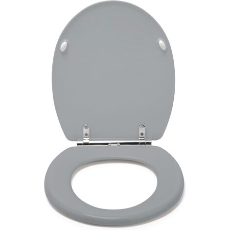 Croydex Grey Soft-Close Toilet Seat with Quick Release & Flexi-Fix - Lugano