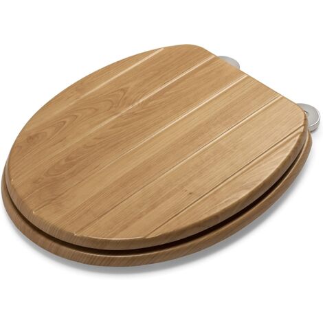 Croydex Oak Effect Toilet Seat Tongue And Groove Effect - Tramonti (1/5)