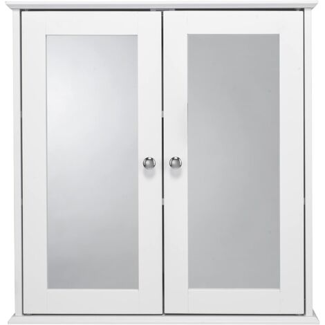 Croydex Wooden Double Door Medicine Cabinet, 56 x 56cm- Ashby