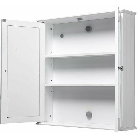 Croydex Wooden Double Door Medicine Cabinet, 56 x 56cm- Ashby