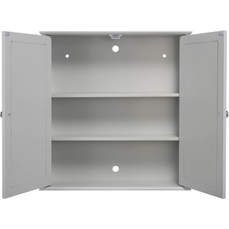 Croydex Wooden Double Door Medicine Cabinet, 56 x 56cm- Ashby