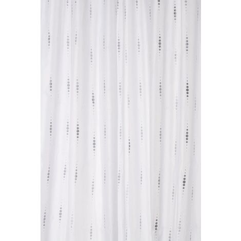 Croydex, Silver Dotty Textile Shower Curtain 1800x1800mm, 100% Polyester  (1/5)
