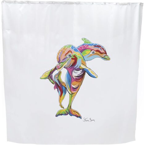Croydex Waterproof Fun Patterned Shower Curtain - Hannah McWave by Steven Brown Art (1/3)