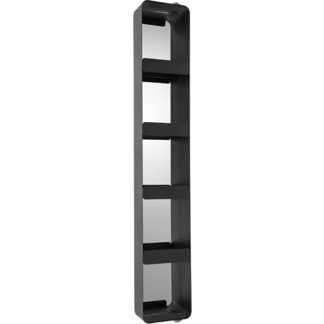 Croydex Slimline Bathroom Medicine Cabinet, Black Matt, 123x20cm Easy Hanging
