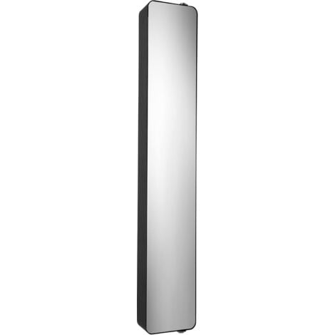 Croydex Slimline Bathroom Medicine Cabinet, Black Matt, 123x20cm Easy Hanging