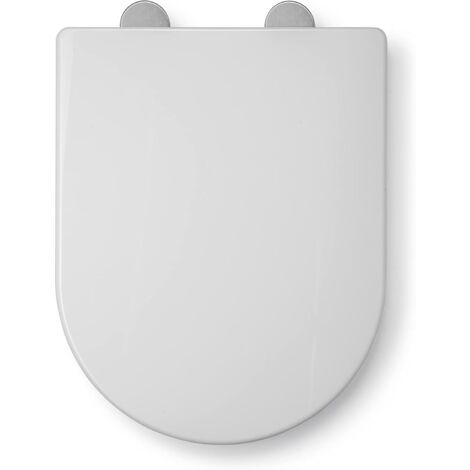 Croydex Hilier D Shaped Soft Close Toilet Seat, Anti-Bacterial Treated Surface, Quick Release Hinges