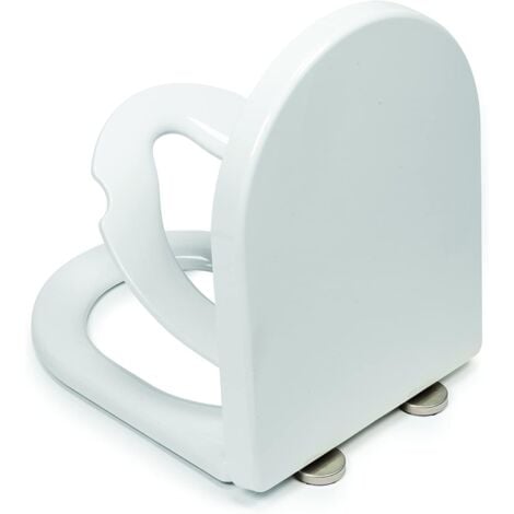 Croydex Hilier D Shaped Soft Close Toilet Seat, Anti-Bacterial Treated Surface, Quick Release Hinges