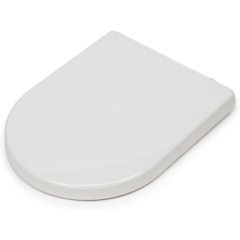 Croydex Hilier D Shaped Soft Close Toilet Seat, Anti-Bacterial Treated Surface, Quick Release Hinges