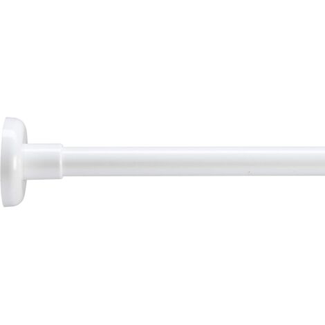 Croydex L-Shaped Adjustable Shower Curtain Rail, Telescopic Rod - White (1/5)