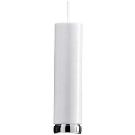 Croydex Modern Cylindrical White Bathroom Light Pull Cord Handle, 1m Long Cord