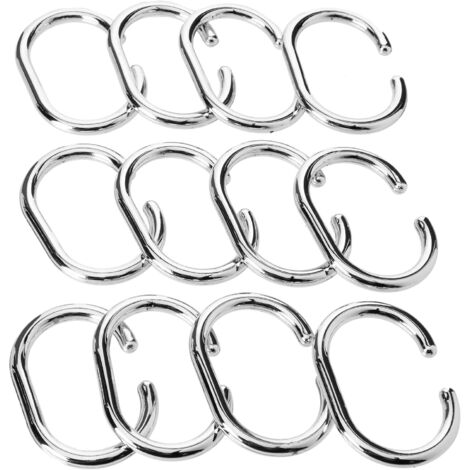 Croydex Curtain Rings, Chrome, Suitable for shower rods up to 29mm Dia.