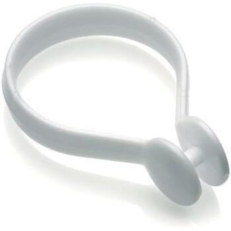 Croydex Button White Shower Curtain Rings - Set of 12