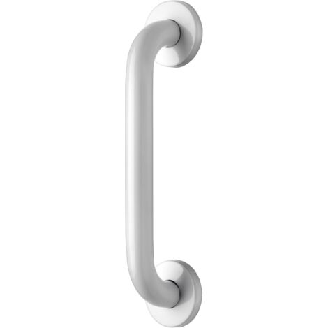 Croydex White Straight Grab Bar Hand Rail, Stainless Steel Shower Handle, 300mm