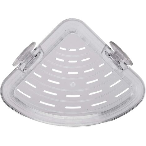 Croydex Press 'n' Lock Suction Cup Corner Shower Basket Clear Caddy (1/6)