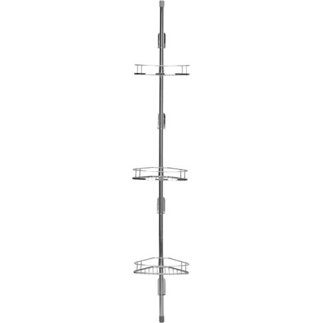 Croydex Rust Free Triple Corner Shower Caddy Baskets, Tension Pole, Adhesive Pad (1/5)