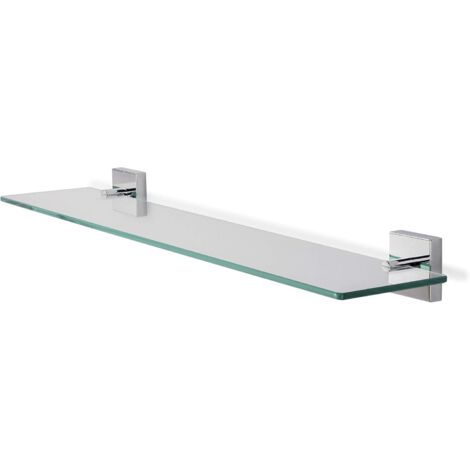 Croydex Flexi-Fix Glass Bathroom Shelf, Chrome, 62cm Length - Chester