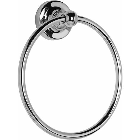 Croydex Flexi-Fix Chrome Towel Ring, Bathroom Accessories - Worcester