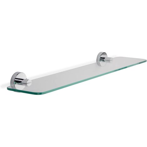 Croydex Flexi-Fix Glass Bathroom Shelf, Chrome, 59cm Length - Metra (1/5)