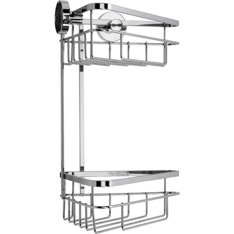 Chrome 2 Tier Suction Shower Caddy - Croydex