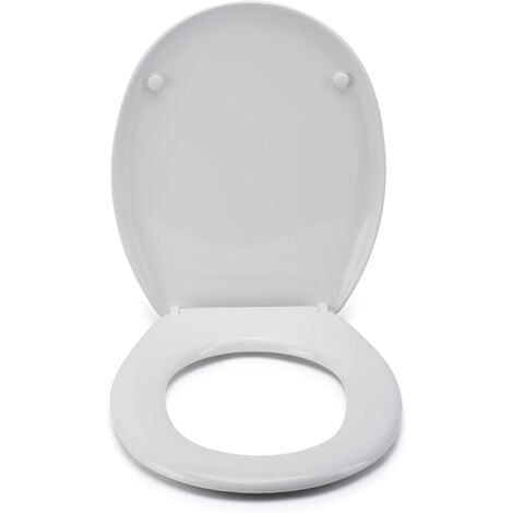 Croydex Round Modern Toilet Seat, White with Sit Tight Anti-Slip - Huron