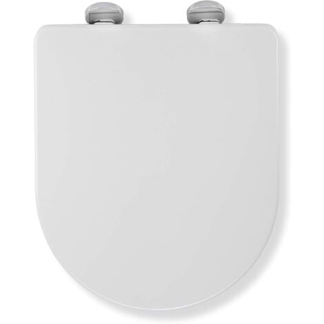 Croydex D-Shape Modern Toilet Seat, White with Flexi-Fix Anti-Slip - Eyre