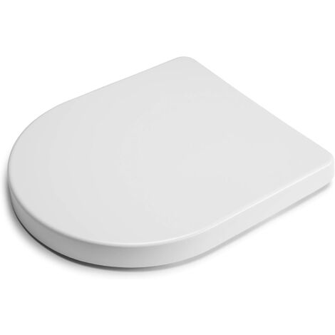Croydex D-Shape Modern Toilet Seat, White with Flexi-Fix Anti-Slip - Eyre