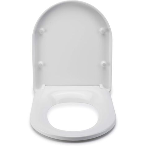 Croydex D-Shape Modern Toilet Seat, White with Flexi-Fix Anti-Slip - Eyre
