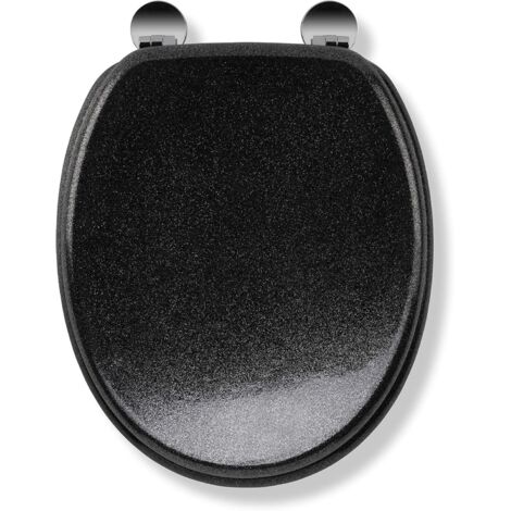 Croydex Moulded Wood Round Toilet Seat Flexi-Fix Quartz