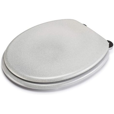 Croydex Round White Quartz Toilet Seat with Flexi-Fix & Anti-Bacterial Coating