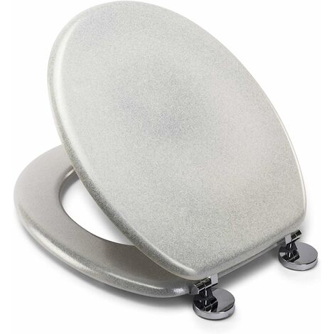 Croydex Round White Quartz Toilet Seat with Flexi-Fix & Anti-Bacterial Coating
