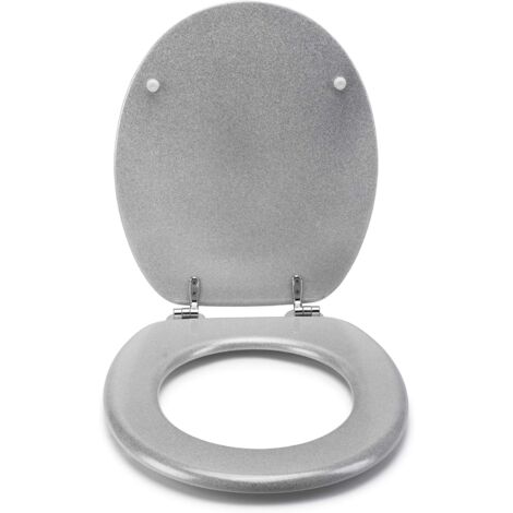 Croydex Round White Quartz Toilet Seat with Flexi-Fix & Anti-Bacterial Coating