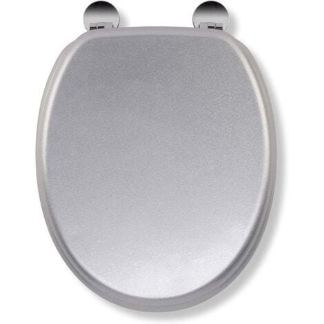 Croydex Moulded Wood Round Toilet Seat Flexi-Fix Quartz