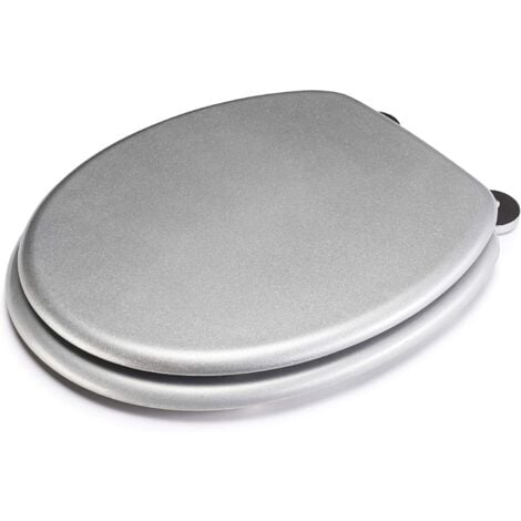 Croydex Moulded Wood Round Toilet Seat Flexi-Fix Quartz