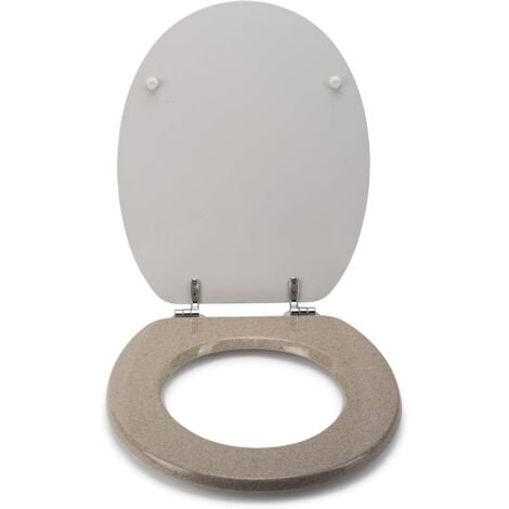 Croydex Round Wooden Toilet Seat, Sandstone with Flexi-Fix Anti-Slip - Dorney