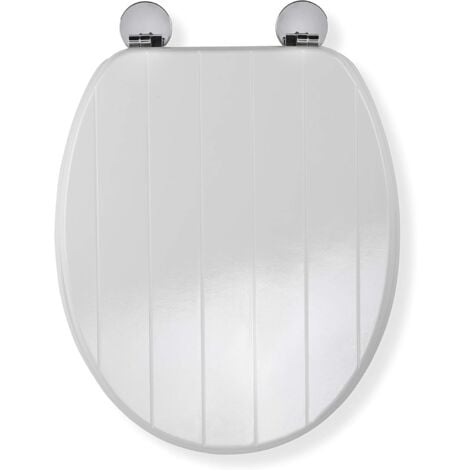 Croydex Traditional Round Wood Toilet Seat with Flexi-Fix Anti-Slip - Hayward