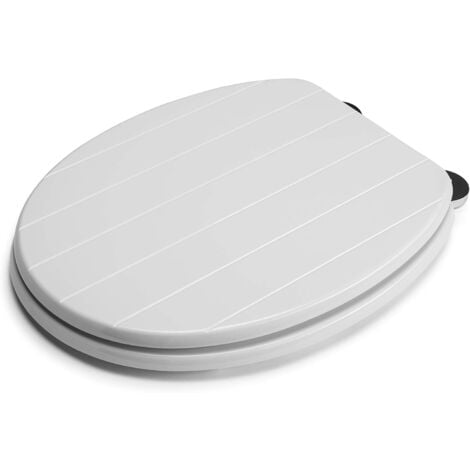 Croydex Traditional Round Wood Toilet Seat with Flexi-Fix Anti-Slip - Hayward