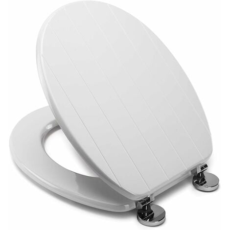 Croydex Traditional Round Wood Toilet Seat with Flexi-Fix Anti-Slip - Hayward