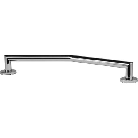 Croydex Chrome Angled Grab Bar Hand Rail, Stainless Steel Shower Handle (1/5)