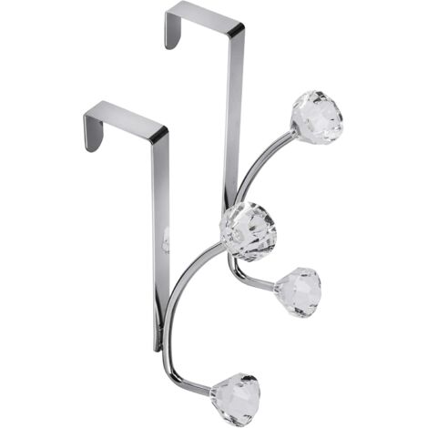 Croydex Over Door Hanging Robe & Towel Hook with Jewels - Pack of 2, Rust Free