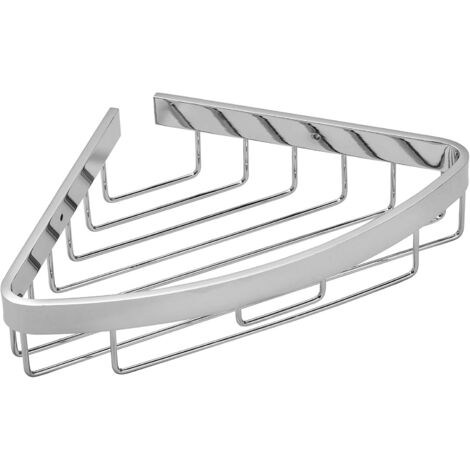 Croydex Chrome Aluminium Corner Shower Basket Bathroom Storage Organiser