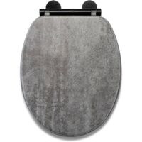 Croydex Soft Close Slate Effect Toilet Seat with Flexi-Fix Anti-Sli - Kirkstone
