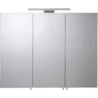 Croydex Illuminated Bathroom Cabinet Triple Door, Hang 'n' Lock™ - Hampton