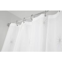 Croydex Waterproof Textile Shower Curtain Stellar Star Patterned