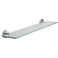 Croydex Flexi-Fix Glass Shelf, Chrome, Bathroom Storage 62cm Length - Epsom
