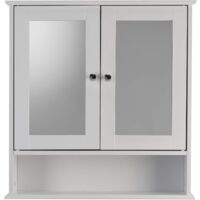 Croydex Wood Bathroom Cabinet with Shelf, Hang 'n' Lock™ , 58 x 56cm - Anderson