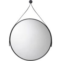 Croydex Round Black Hanging Decorative Mirror with Hang n Lock, 60 x 60cm