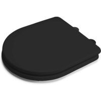 Croydex D-Shaped Soft Close Toilet Seat with Flexi-Fix Adhesive Hinges - Black
