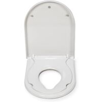 Croydex Hilier D Shaped Soft Close Toilet Seat, Anti-Bacterial Treated Surface, Quick Release Hinges